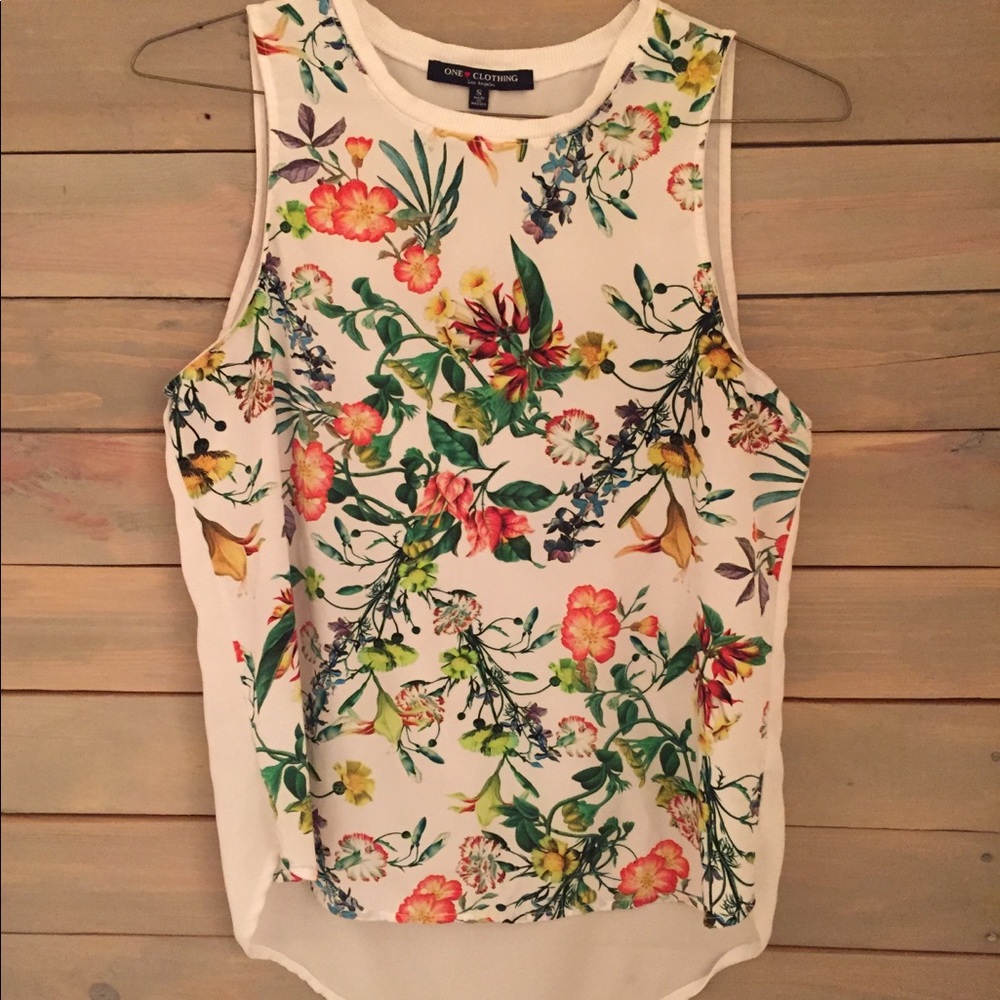 Boho Indie Cottagecore Whimsical Flower Tank Womens Small
